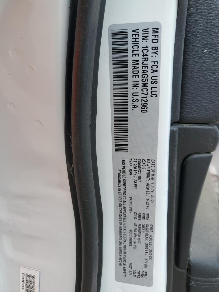 2021 Jeep Grand Cherokee Laredo VIN: 1C4RJEAG5MC712960 Lot: 55441545