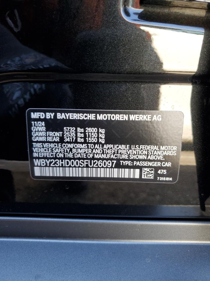 2025 BMW I4 Edrive 40 VIN: WBY23HD00SFU26097 Lot: 57851315