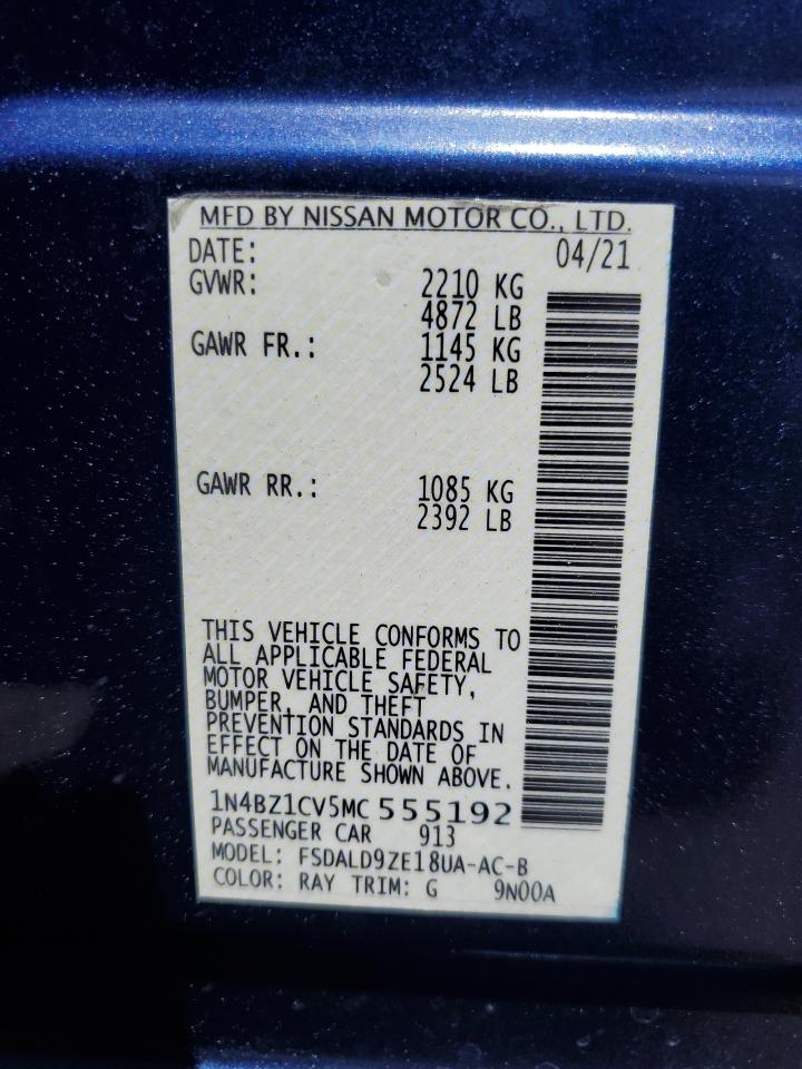 2021 Nissan Leaf Sv Plus VIN: 1N4BZ1CV5MC555192 Lot: 56169795