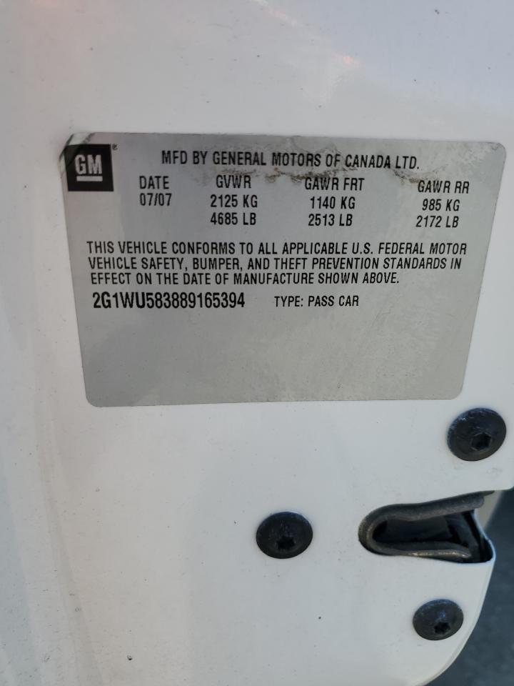 2008 Chevrolet Impala Ltz VIN: 2G1WU583889165394 Lot: 55137645