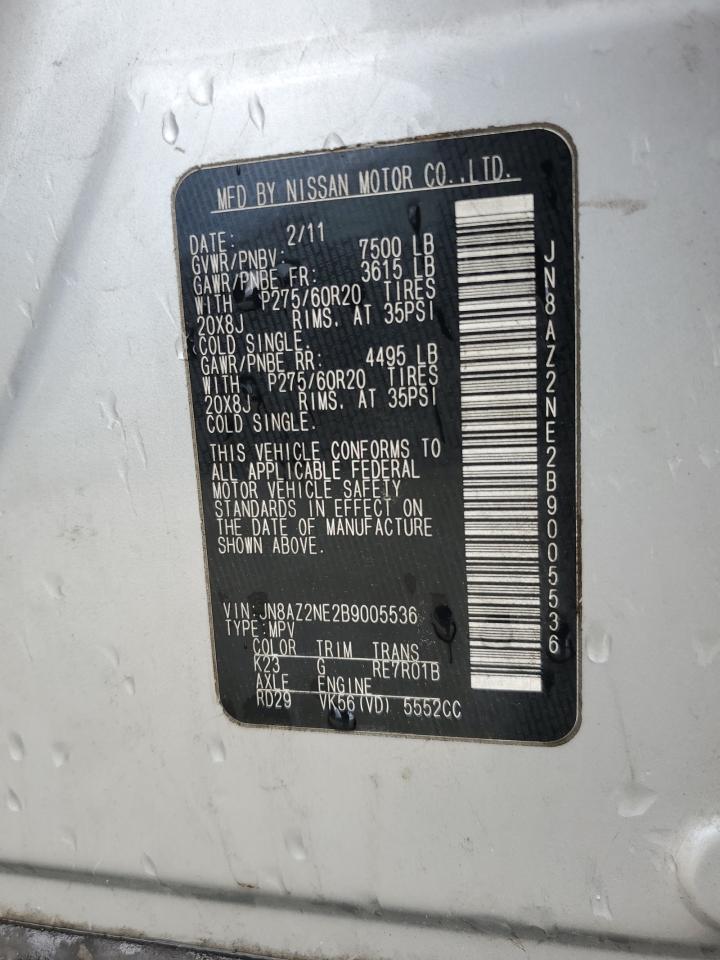 2011 Infiniti Qx56 VIN: JN8AZ2NE2B9005536 Lot: 56862505