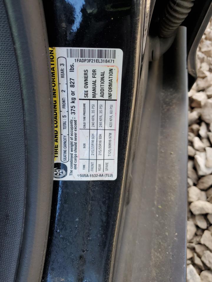 2014 Ford Focus Se VIN: 1FADP3F21EL318471 Lot: 56875565