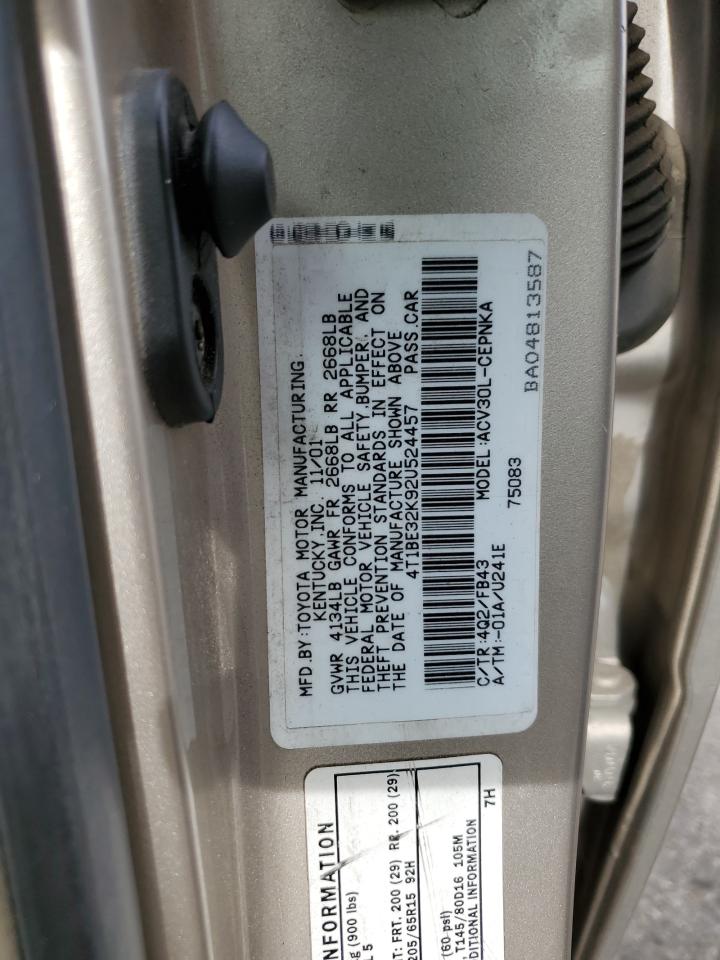 2002 Toyota Camry Le VIN: 4T1BE32K92U524457 Lot: 56864365