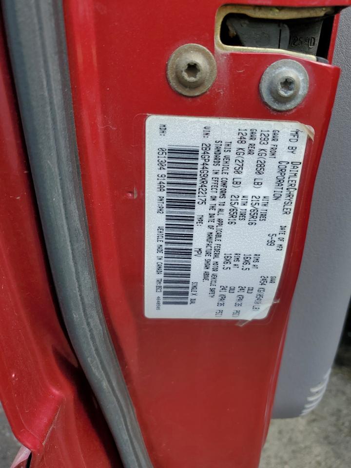 1999 Dodge Grand Caravan Se VIN: 2B4GP44G9XR422175 Lot: 59129715