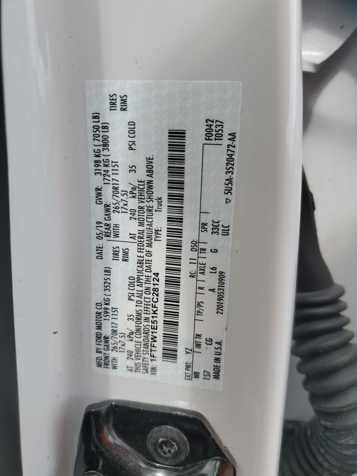 1FTFW1E51KFC28124 FORD F-150 2019