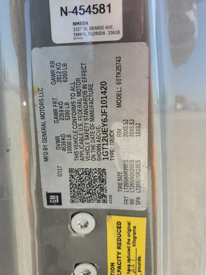 2018 GMC Sierra K2500 Denali VIN: 1GT12UEY6JF101420 Lot: 55831995