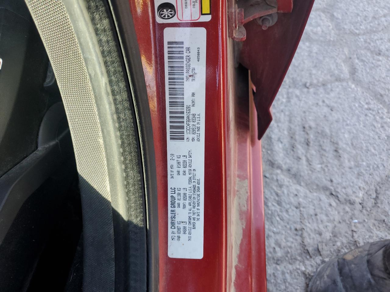 2010 Chrysler Sebring Touring VIN: 1C3CC4FB6AN163281 Lot: 57148125