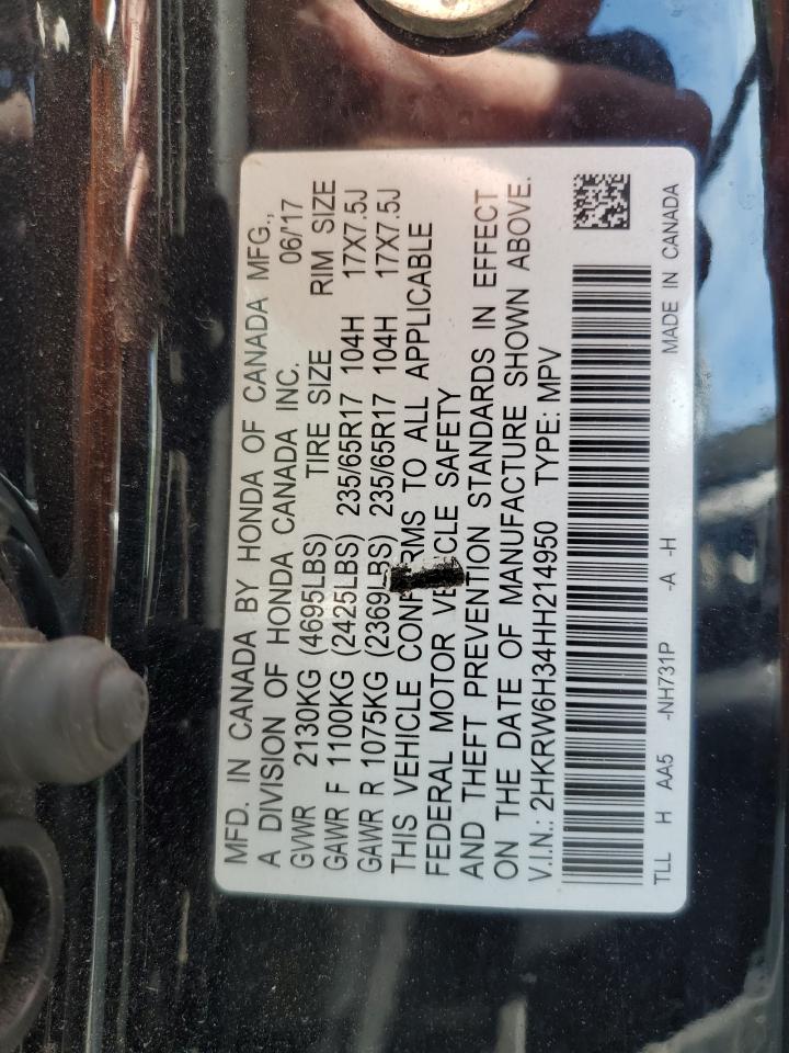 2017 Honda Cr-V Lx VIN: 2HKRW6H34HH214950 Lot: 57217855