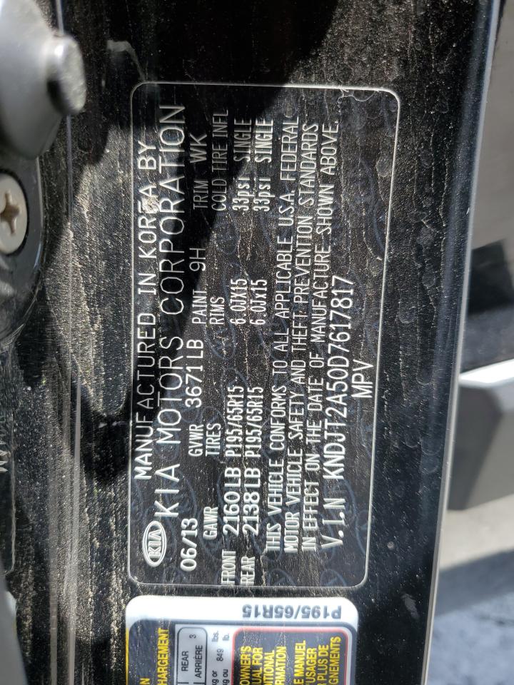 2013 Kia Soul VIN: KNDJT2A50D7617817 Lot: 56394025