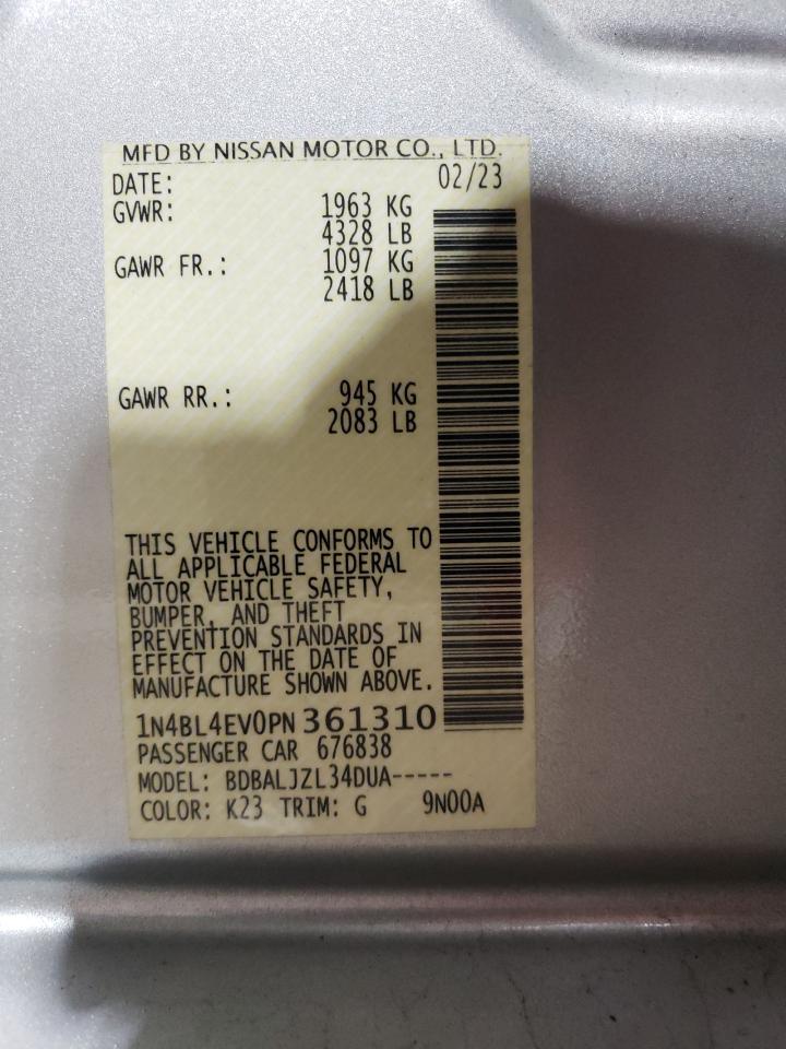 1N4BL4EV0PN361310 NISSAN ALTIMA 2023