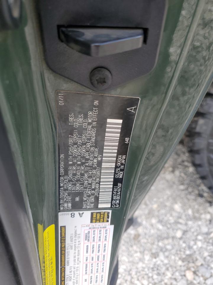 2011 Toyota Fj Cruiser VIN: JTEBU4BF7BK104977 Lot: 55518315