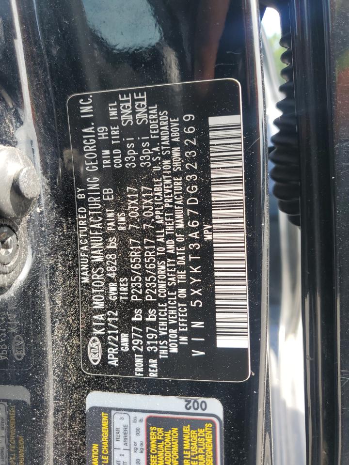 2013 Kia Sorento Lx VIN: 5XYKT3A67DG323269 Lot: 56231355