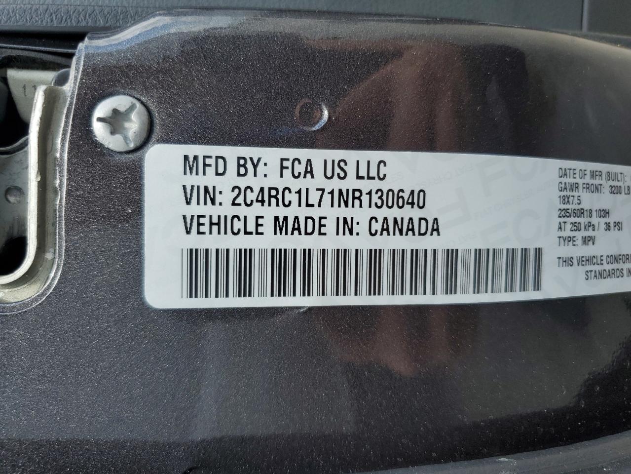 2022 Chrysler Pacifica Hybrid Touring L VIN: 2C4RC1L71NR130640 Lot: 56161835