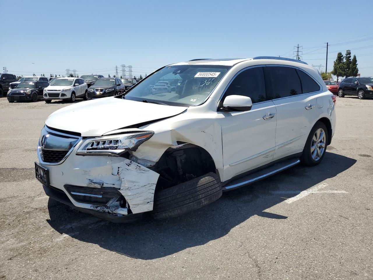 2016 Acura Mdx Advance للبيع في Rancho Cucamonga، CA - Front End