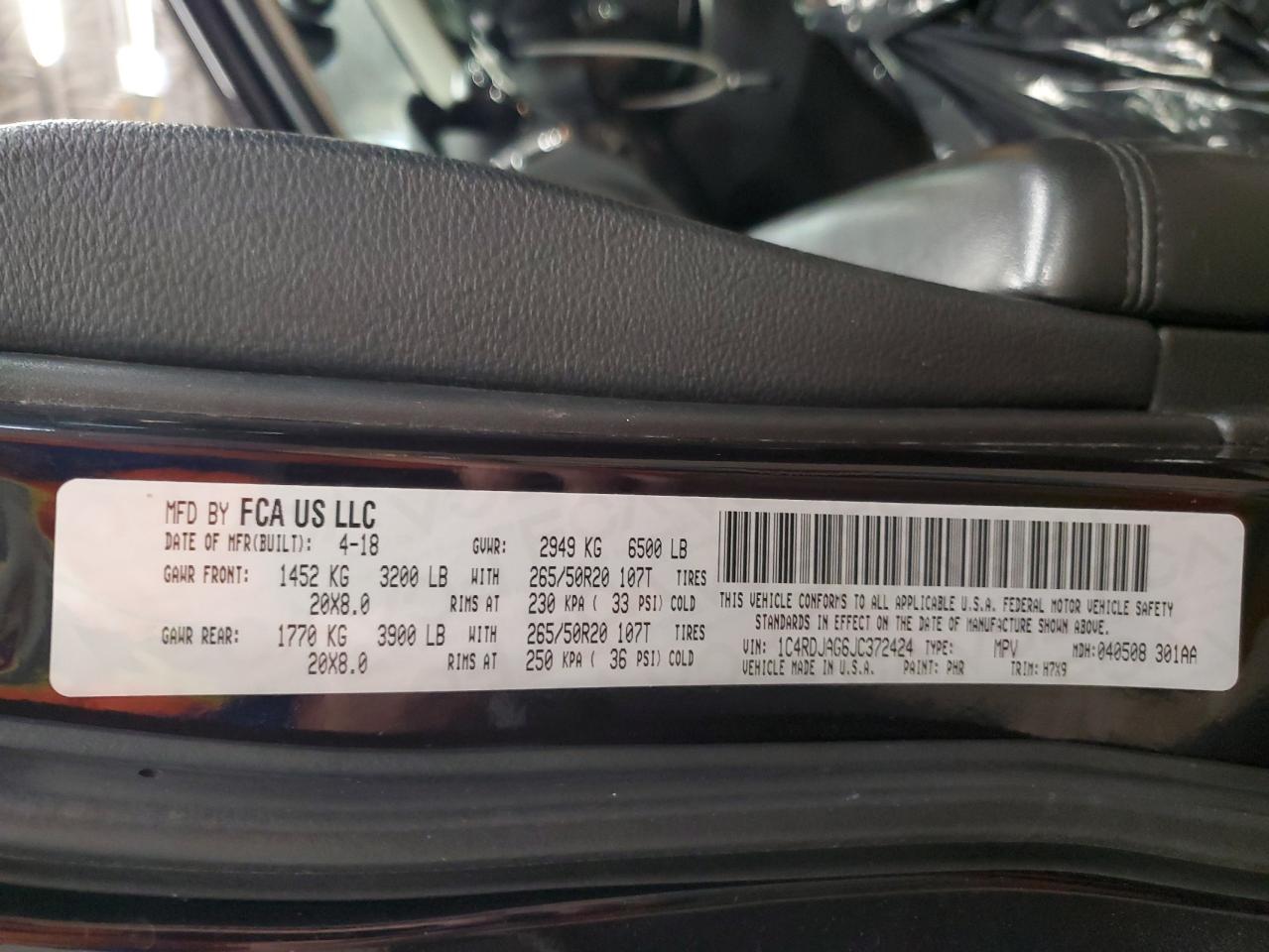2018 Dodge Durango Sxt VIN: 1C4RDJAG6JC372424 Lot: 57401455
