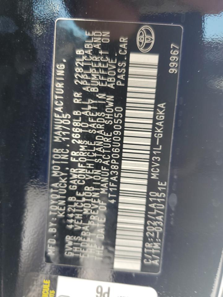 4t1fa38p06u090550 4T1FA38P06U090550 2006 Toyota Camry Solara Se