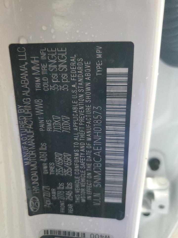 5NMJBCAE1NH018573 2022 Hyundai Tucson Sel