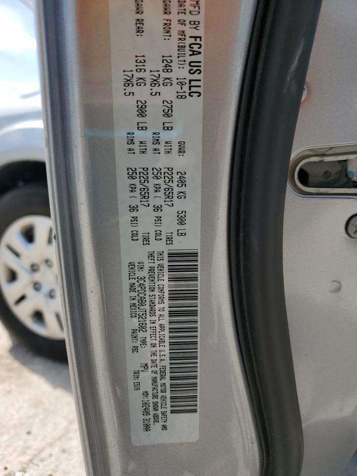 2018 Dodge Journey Se VIN: 3C4PDCAB0JT521602 Lot: 56039925