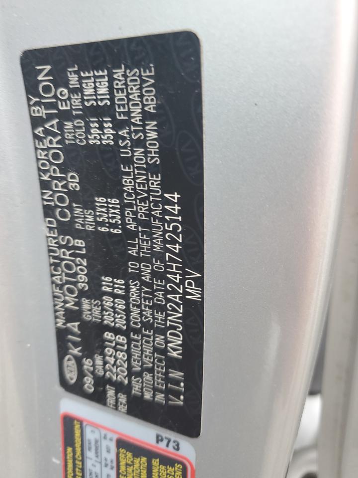 2017 Kia Soul VIN: KNDJN2A24H7425144 Lot: 84037455