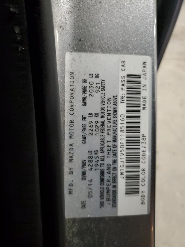2015 Mazda 6 Touring VIN: JM1GJ1V50F1185160 Lot: 56382675