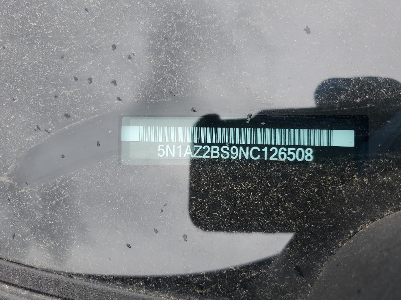 2022 Nissan Murano Sv VIN: 5N1AZ2BS9NC126508 Lot: 56822095