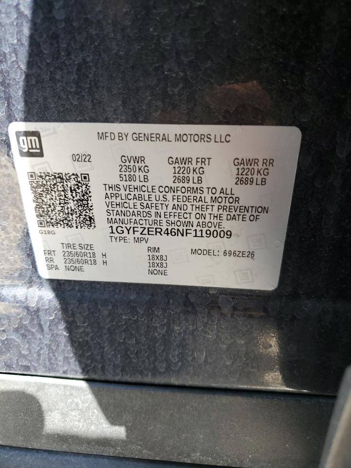 2022 Cadillac Xt4 Sport VIN: 1GYFZER46NF119009 Lot: 57651725