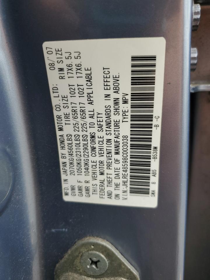2008 Honda Cr-V Ex VIN: JHLRE48598C003038 Lot: 56622705