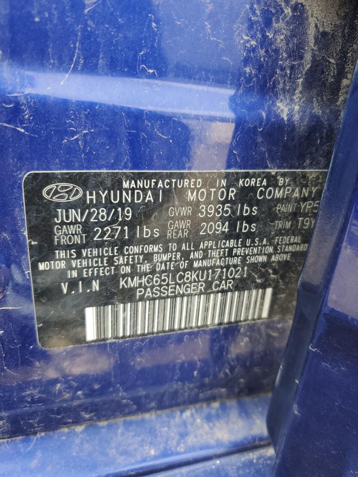 2019 Hyundai Ioniq Blue VIN: KMHC65LC8KU171021 Lot: 55123015