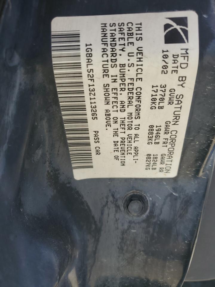 2003 Saturn Ion Level 3 VIN: 1G8AL52F13Z113265 Lot: 56462765