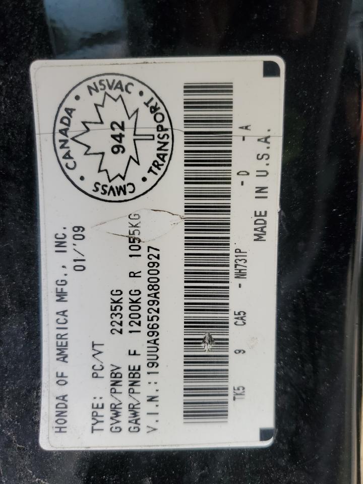 2009 Acura Tl VIN: 19UUA96529A800927 Lot: 54414335