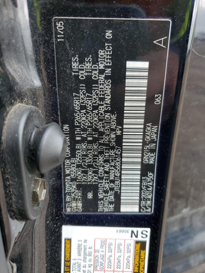 2006 Toyota 4Runner Sr5 VIN: JTEBU14R568061457 Lot: 56043385