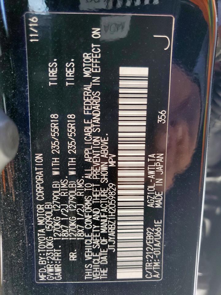 2017 Lexus Nx 200T Base VIN: JTJYARBZ1H2059829 Lot: 56918055