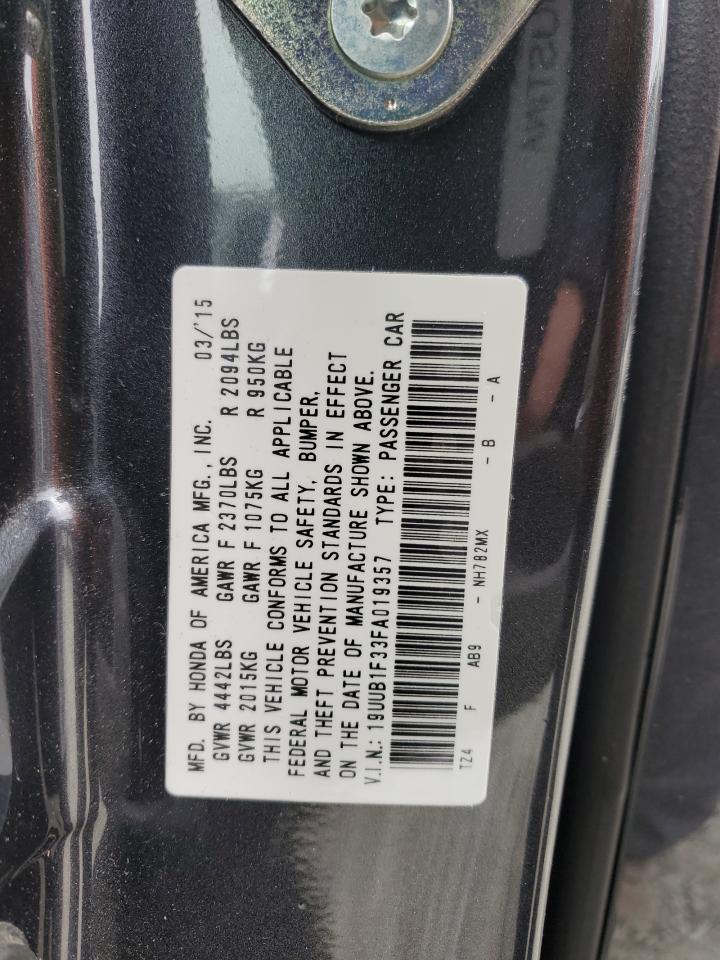 2015 Acura Tlx VIN: 19UUB1F33FA019357 Lot: 56738955