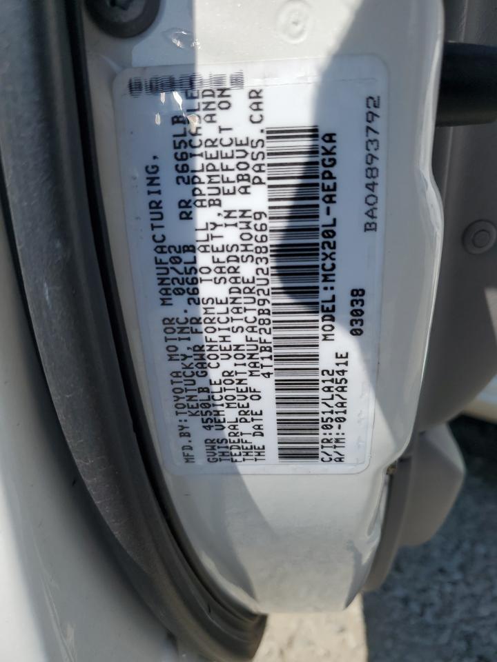 2002 Toyota Avalon Xl VIN: 4T1BF28B92U238669 Lot: 56255395