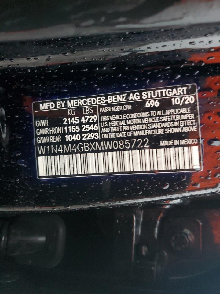 2021 Mercedes-Benz Glb 250 VIN: W1N4M4GBXMW085722 Lot: 55864685