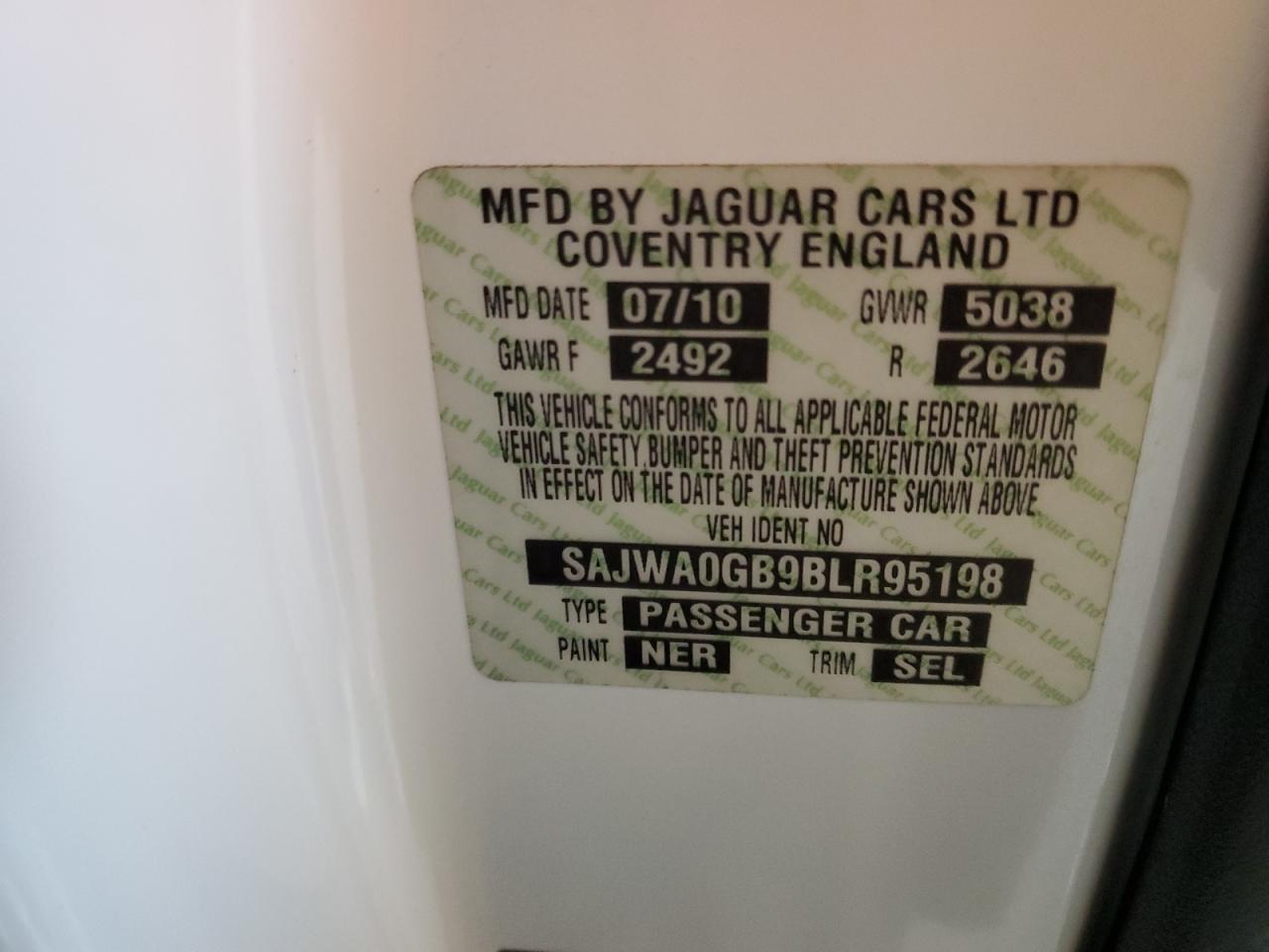 2011 Jaguar Xf Premium VIN: SAJWA0GB9BLR95198 Lot: 57830505