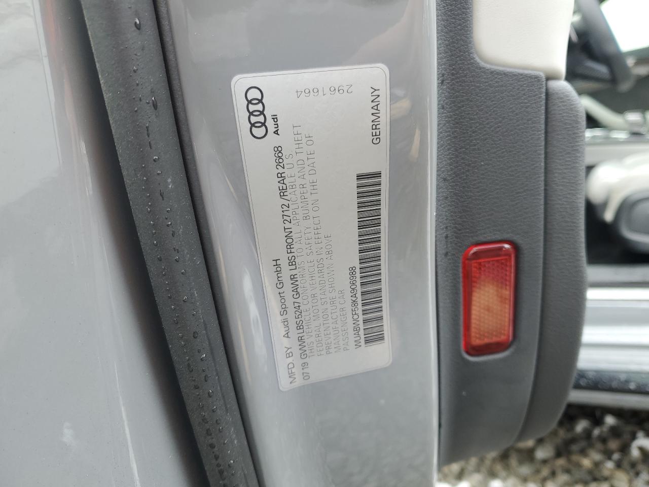 2019 Audi Rs5 VIN: WUABWCF58KA906988 Lot: 56739905