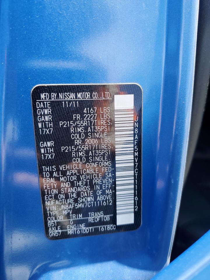 2012 Nissan Juke S VIN: JN8AF5MV7CT111612 Lot: 56819905