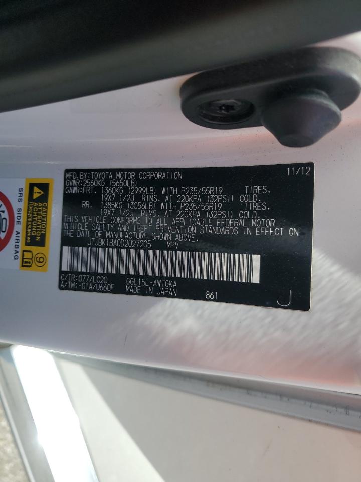 2013 Lexus Rx 350 Base VIN: JTJBK1BA0D2027205 Lot: 56597615