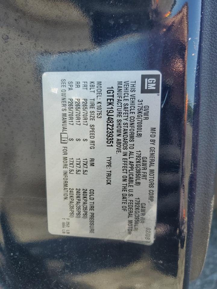 2008 GMC Sierra K1500 VIN: 1GTEK19J48Z239351 Lot: 56452115