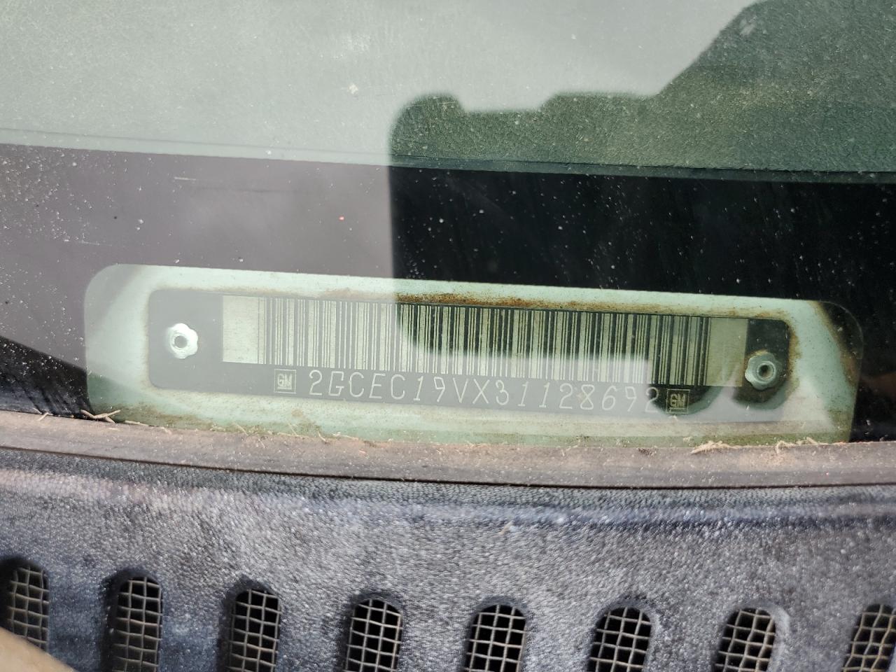 2003 Chevrolet Silverado C1500 VIN: 2GCEC19VX31128692 Lot: 57769955