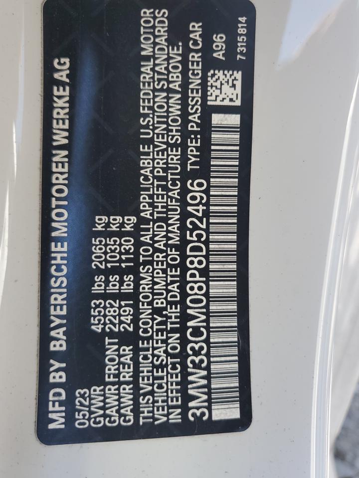 2023 BMW 230Xi VIN: 3MW33CM08P8D52496 Lot: 58627965