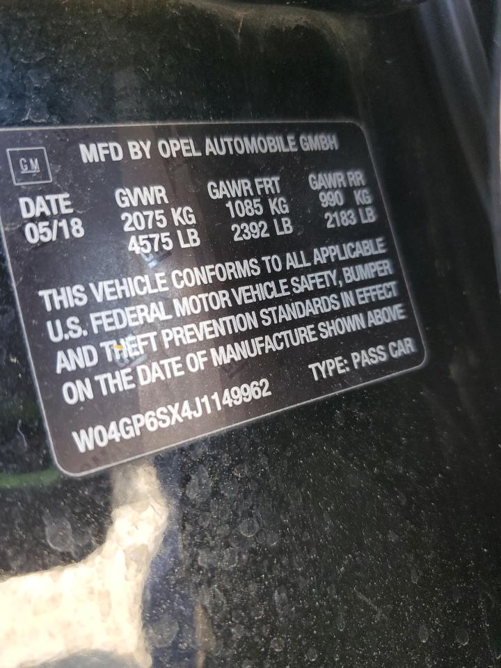 2018 Buick Regal Essence VIN: W04GP6SX4J1149962 Lot: 56836715