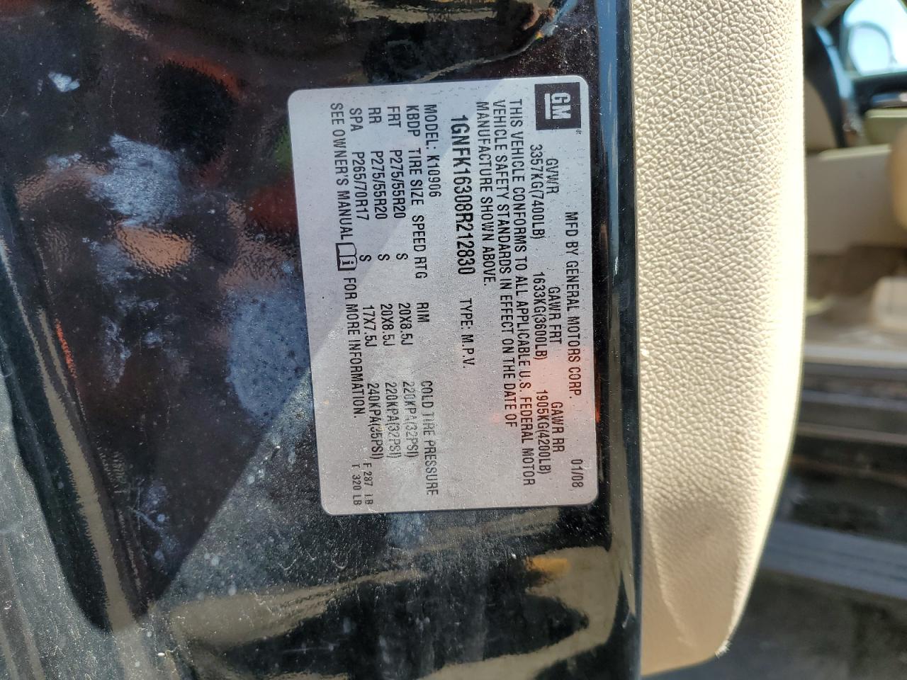 2008 Chevrolet Suburban K1500 Ls VIN: 1GNFK16308R212830 Lot: 56477205