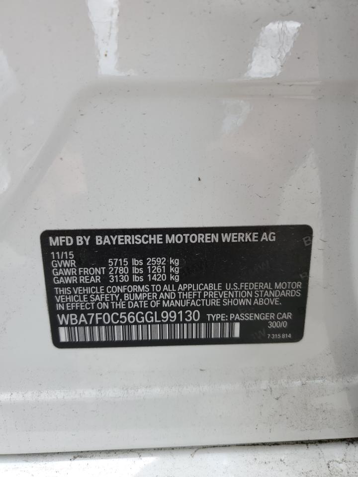 2016 BMW 750 I VIN: WBA7F0C56GGL99130 Lot: 56972905