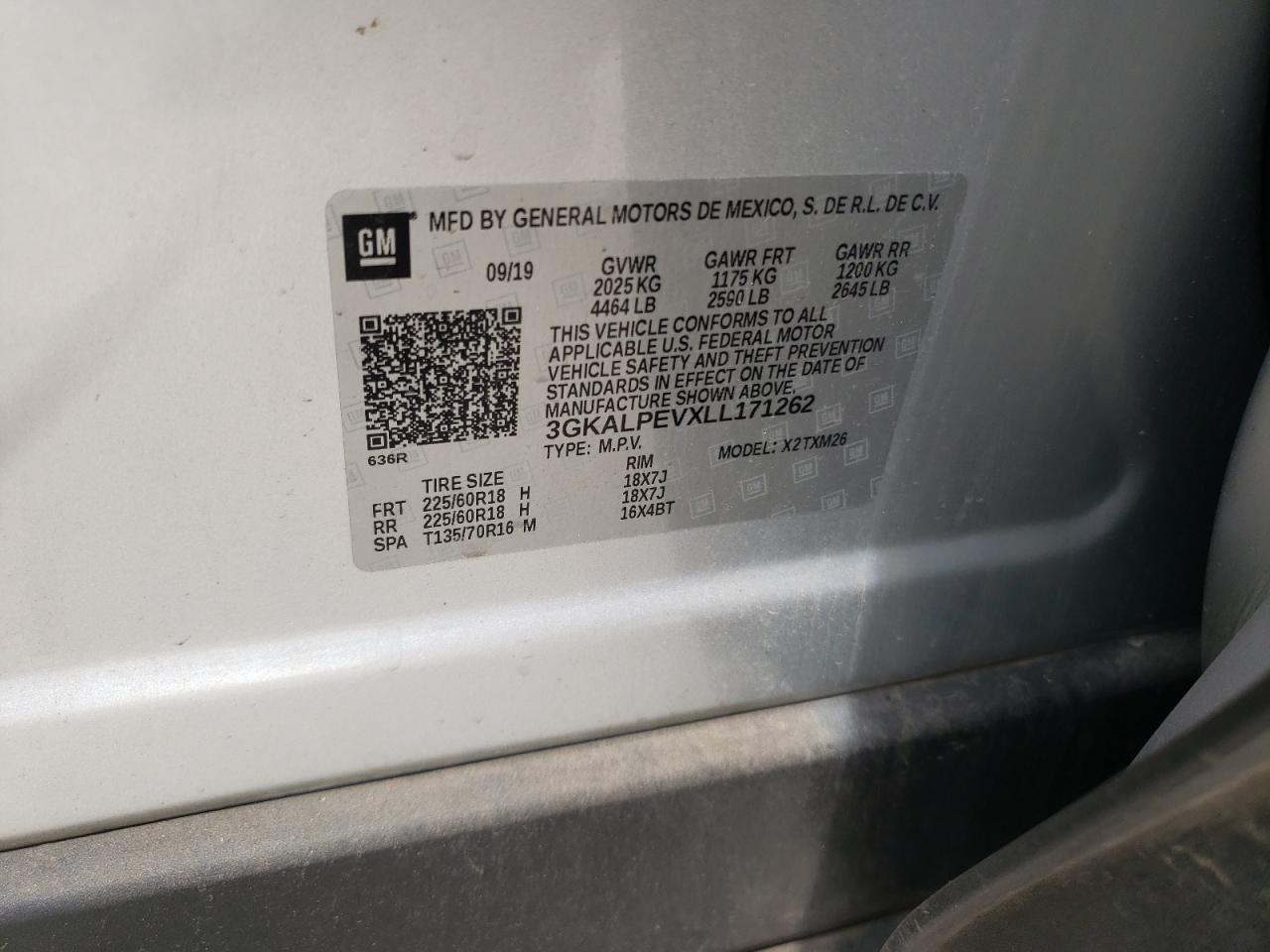 2020 GMC Terrain Slt VIN: 3GKALPEVXLL171262 Lot: 54978025