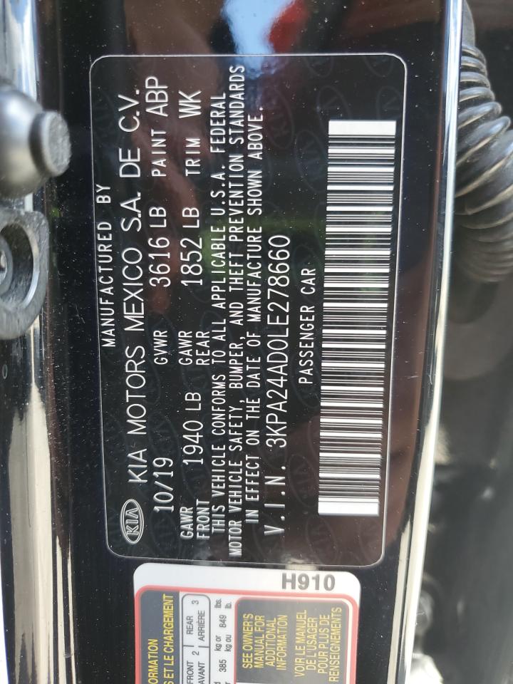 2020 Kia Rio Lx VIN: 3KPA24AD0LE278660 Lot: 55864655