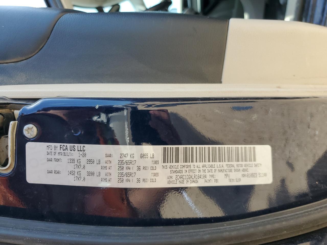2020 Chrysler Voyager Lxi VIN: 2C4RC1DGXLR164104 Lot: 56399815