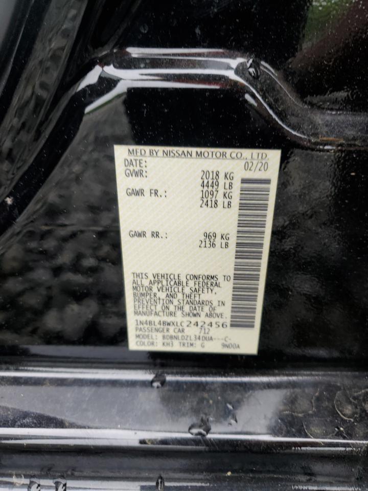 2020 Nissan Altima S VIN: 1N4BL4BWXLC242456 Lot: 56705515