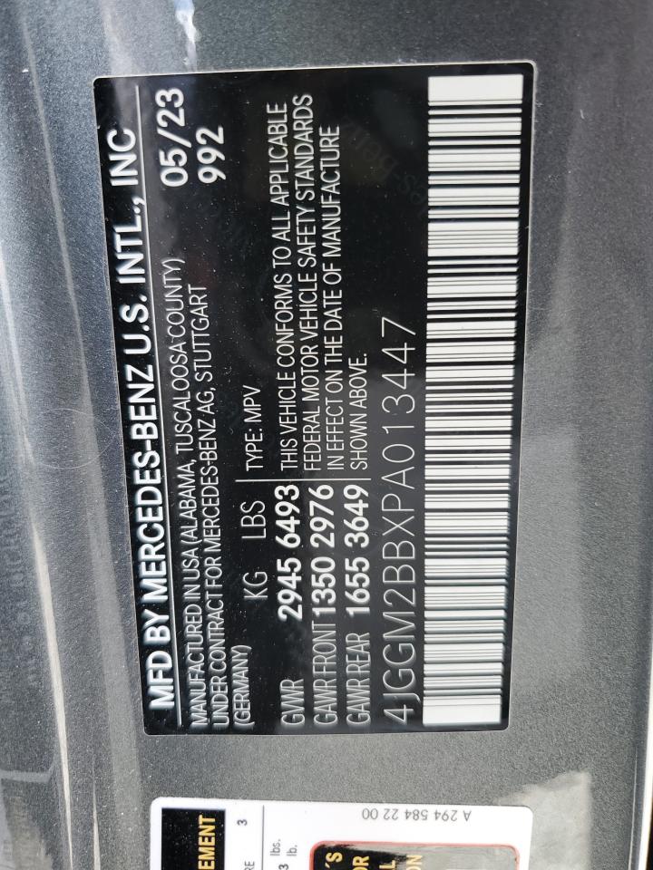 2023 Mercedes-Benz Eqe Suv 350+ VIN: 4JGGM2BBXPA013447 Lot: 56940205